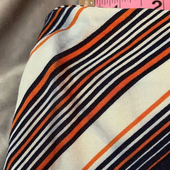 Modcloth Up Close and Personality Midi Skirt Chevron Stripe Navy Cream Orange XS - Picture 9 of 10